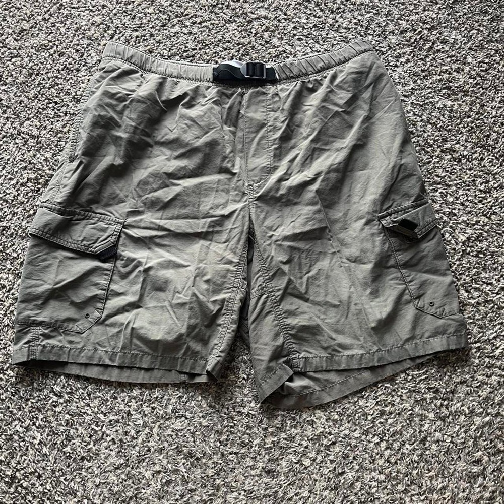 Columbia Mens Cargo Shorts Medium Green Belted Hiking Fishing Utility XM4010